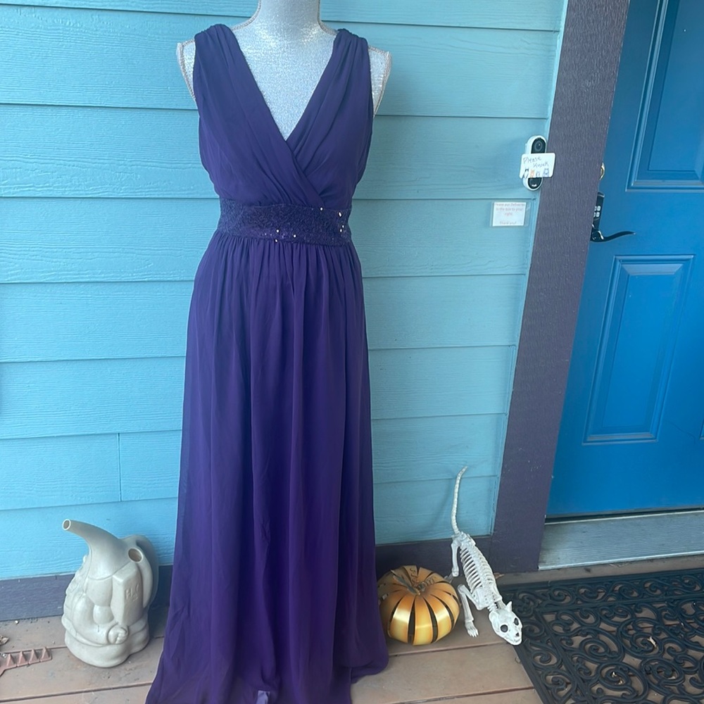 Chaps purple evening gown nwt